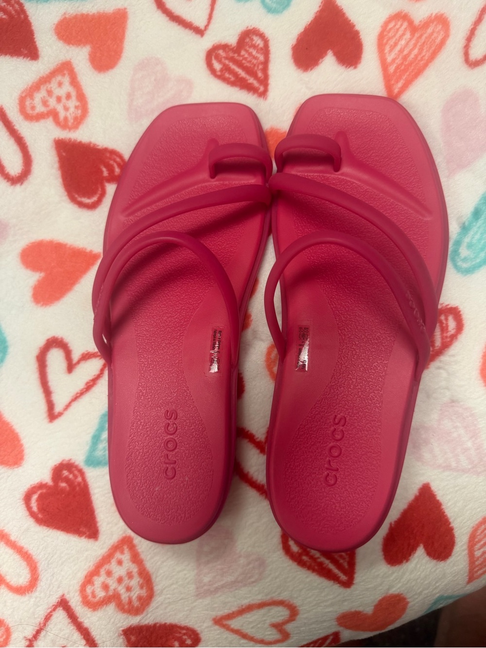 CROCS Women's Hot Pink Dual-Strap Sandals